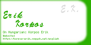 erik korpos business card